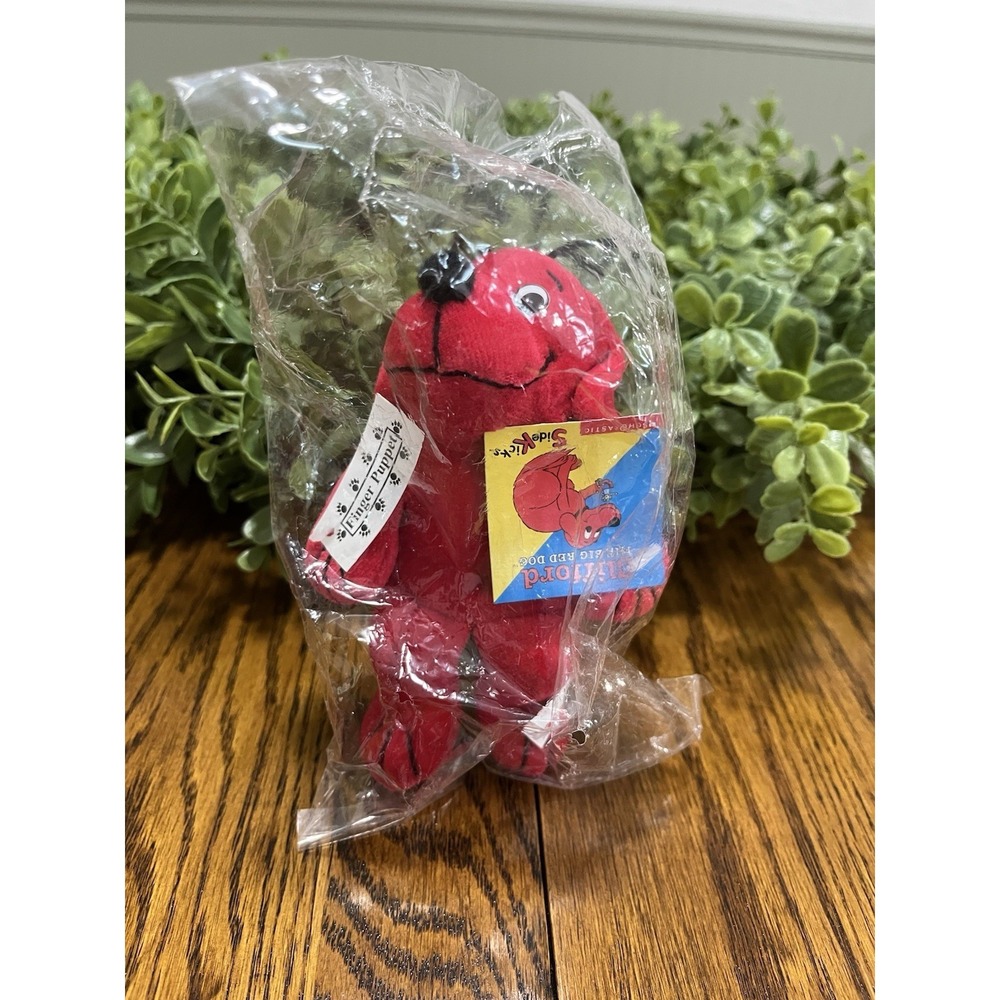 CLIFFORD THE BIG RED DOG Finger Puppet Plush New Sealed Sidekick 1999